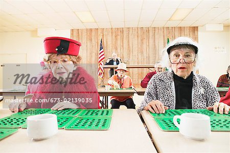 Pair of women playing bingo