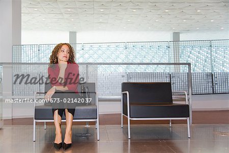 Woman waiting in chair