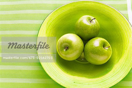 Bowl of green apples