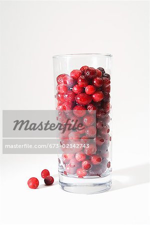 Glass of cranberries