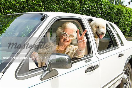 old woman with car trouble