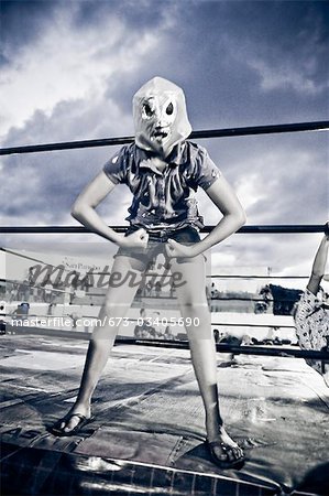 girl in wrestling costume