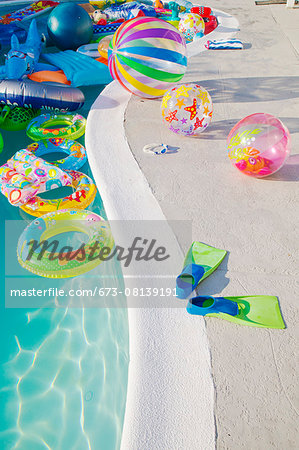 Swimming pool full of inflatable toys Swimming pool full of inflatable toys