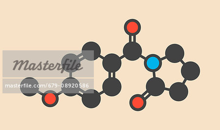 Aniracetam Nootropic Drug Molecule Stylized Skeletal