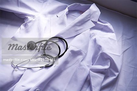 Lab coat and stethoscope