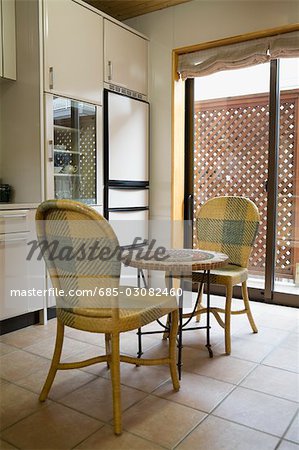 Table and chair in kitchen