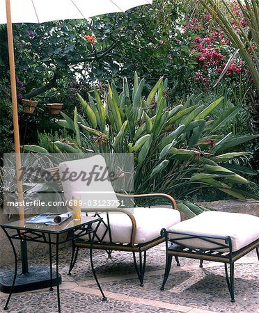 Mediterranean terrace with garden furniture
