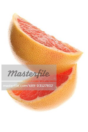 Two pieces of grapefruit