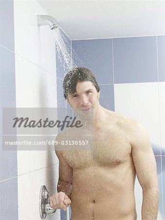 Man in the shower