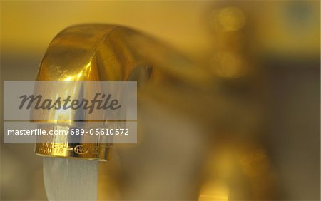 Golden water tap