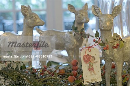Christmas decoration with deer figurines