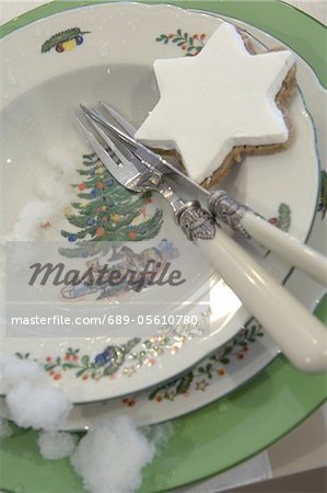 Christmas biscuit on plate