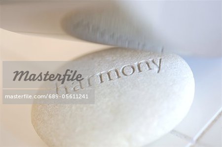 Harmony written on worry stone