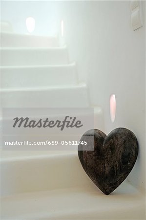 Decorative heart at staircase