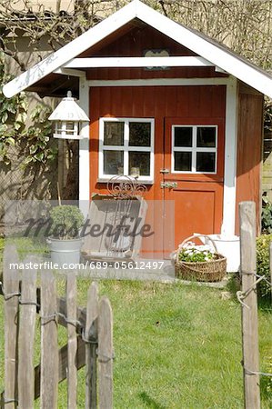 Red garden shed