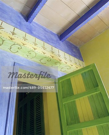 Colorful wall and door