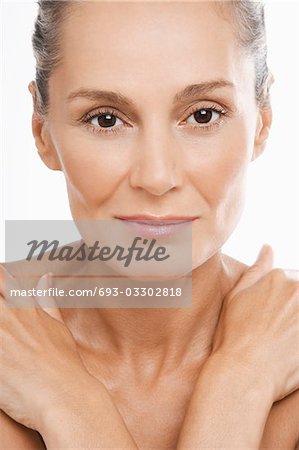 Beauty portrait of youthful looking mature woman