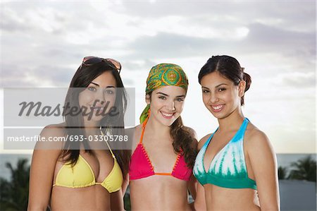 Portrait Of Teen Girl In A Bikini Stock Photo, Picture and Royalty