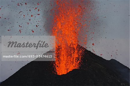Molten lava erupts from Stromboli, Sicily