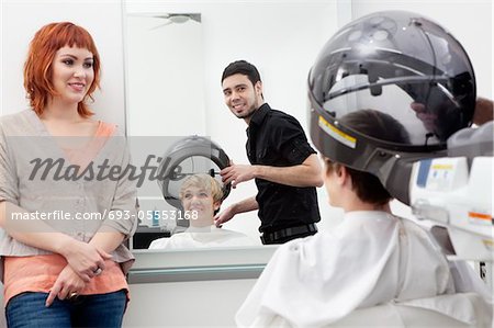 Woman at hair saloon