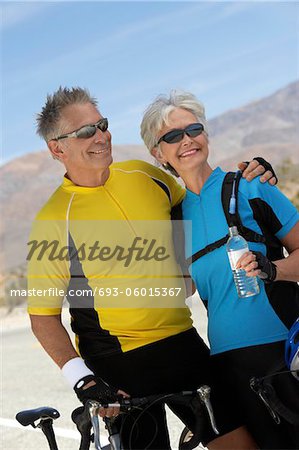 Couple on bicycle ride, portrait
