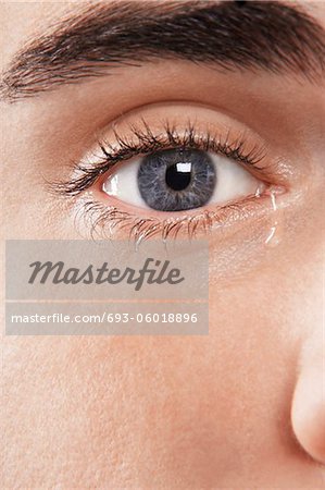 man crying eyes