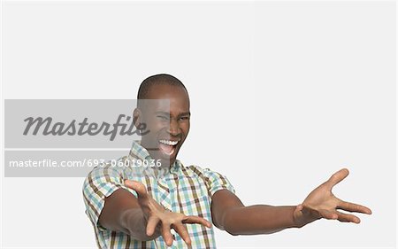 Man His Arms Stretched Out Smile Stock Photo 149274863