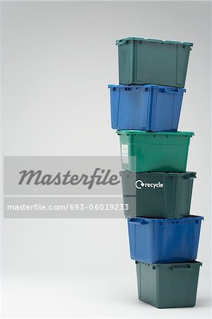 Stack of Empty Recycling Boxes