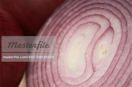 Cross section of red onion, close-up