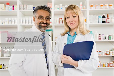 Two pharmacists, portrait