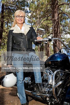 Biker Poses On Motorcycle Front View Stock Photo 1351314362 | Shutterstock