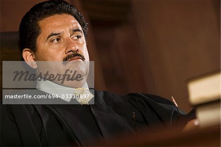 Judge sitting in court