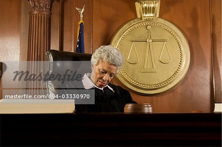 female judge in courtroom