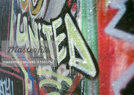 Graffiti with word "united", close-up