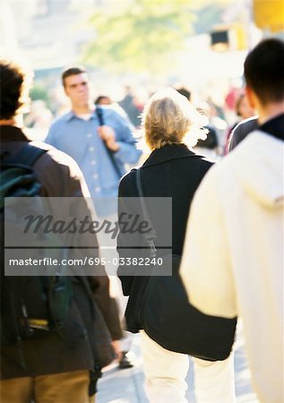 People walking, outside, blurred