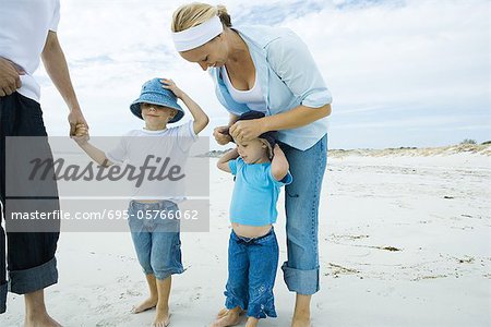 Family on beach