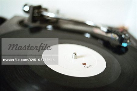Lp Record Playing On Record Player Close Up Stock Photo Masterfile Premium Royalty Free Code 695
