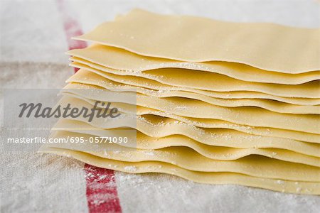 Fresh homemade lasagna sheets