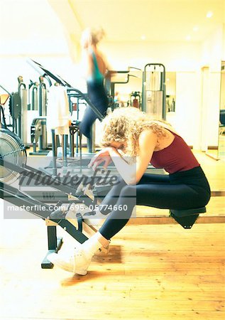 Women working out in gym