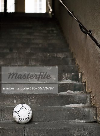 Soccer ball on steps