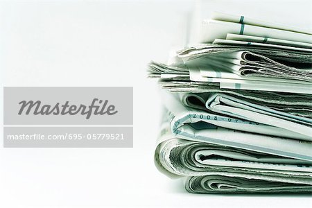 Stack of newspapers, close-up