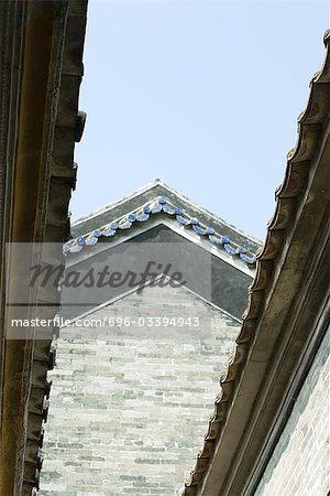 Chinese temple, roof, low angle view