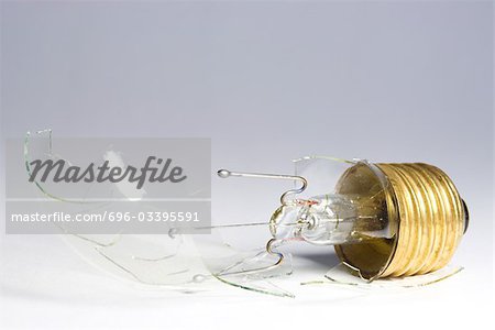 Broken light bulb, close-up