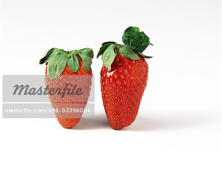 Two strawberries, close-up