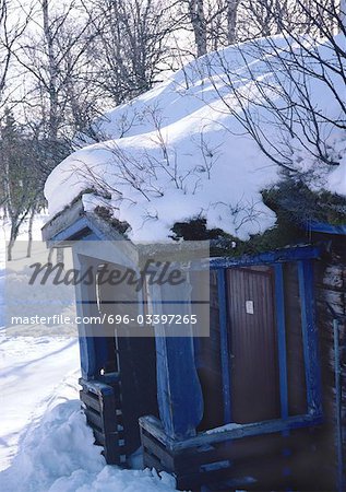 Sweden, house in snow