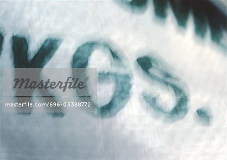 Letters, blurred, close-up Letters, blurred, close-up