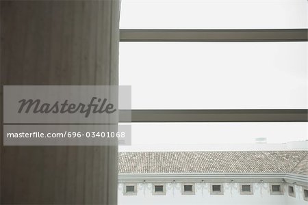 Architectural view of column and courtyard