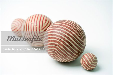 Striped rubber balls, still life