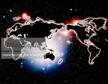 World Map and Stars