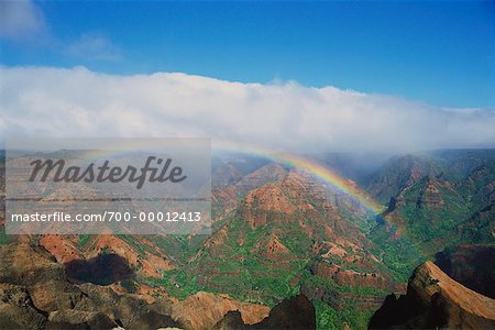 Waimea Canyon and Rainbow Kauai, Hawaii, USA